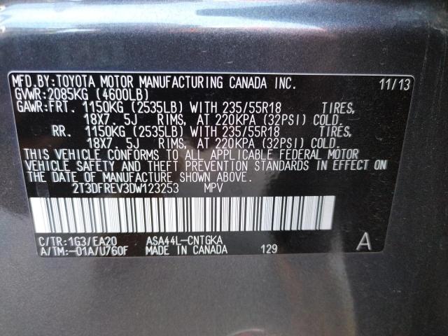 Photo 10 from auction – 2013 TOYOTA RAV4 LIMIT with VIN 2T3DFREV3DW123253