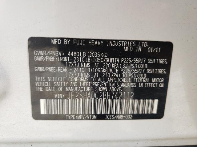 Photo 10 from auction – 2011 SUBARU FORESTER 2 with VIN JF2SHADC2BH742112