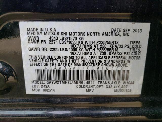 Photo 10 from auction – 2014 MITSUBISHI OUTLANDER with VIN 4A4AR3AU1EE010777