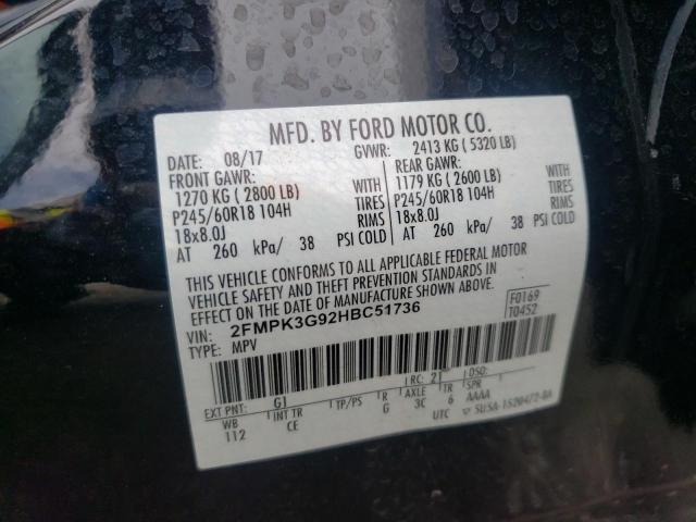 Photo 10 from auction – 2017 FORD EDGE SE with VIN 2FMPK3G92HBC51736