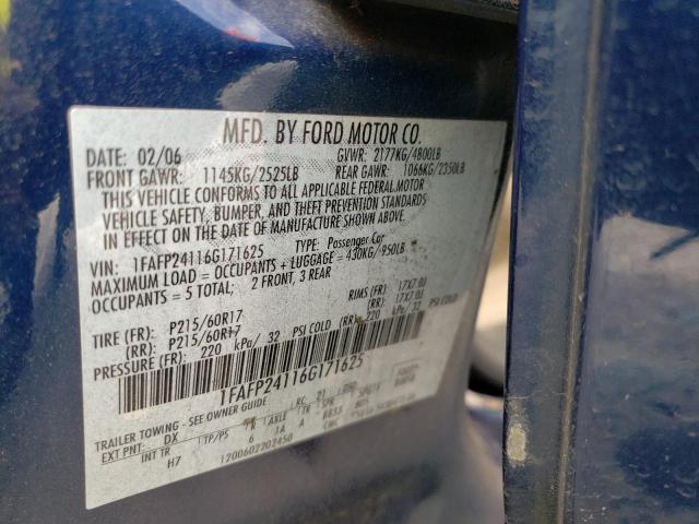 Photo 10 from auction – 2006 FORD FIVE HUNDR with VIN 1FAFP24116G171625