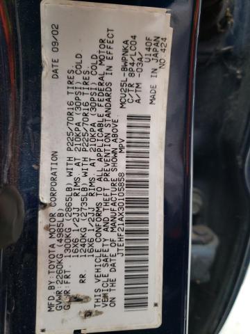 Photo 10 from auction – 2003 TOYOTA HIGHLANDER with VIN JTEHF21AX30105858