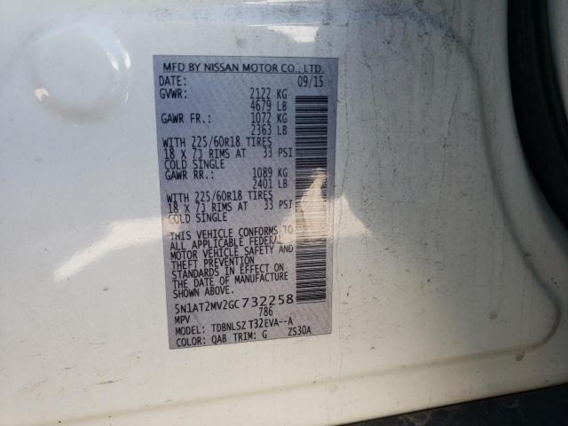 Photo 10 from auction – 2016 NISSAN ROGUE S with VIN 5N1AT2MV2GC732258