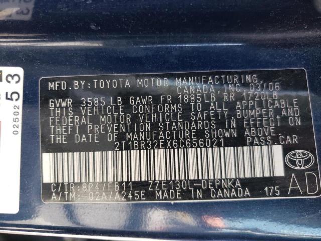 Photo 10 from auction – 2006 TOYOTA COROLLA CE with VIN 2T1BR32EX6C656021