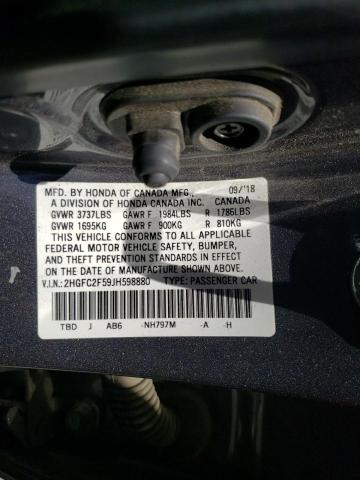 Photo 10 from auction – 2018 HONDA CIVIC LX with VIN 2HGFC2F59JH598880