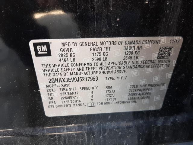 Photo 10 from auction – 2018 CHEVROLET EQUINOX LT with VIN 2GNAXJEV9J6217959
