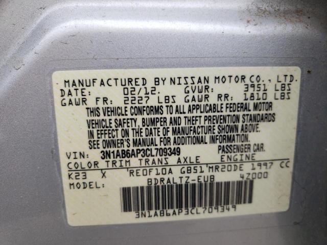 Photo 10 from auction – 2012 NISSAN SENTRA 2.0 with VIN 3N1AB6AP3CL709349