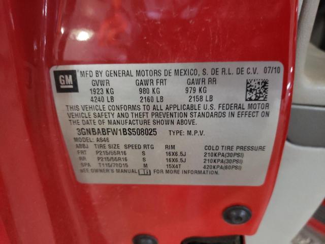Photo 10 from auction – 2011 CHEVROLET HHR LT with VIN 3GNBABFW1BS508025