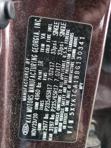 Photo 10 from auction – 2011 KIA SORENTO BA with VIN 5XYKTCA18BG130341