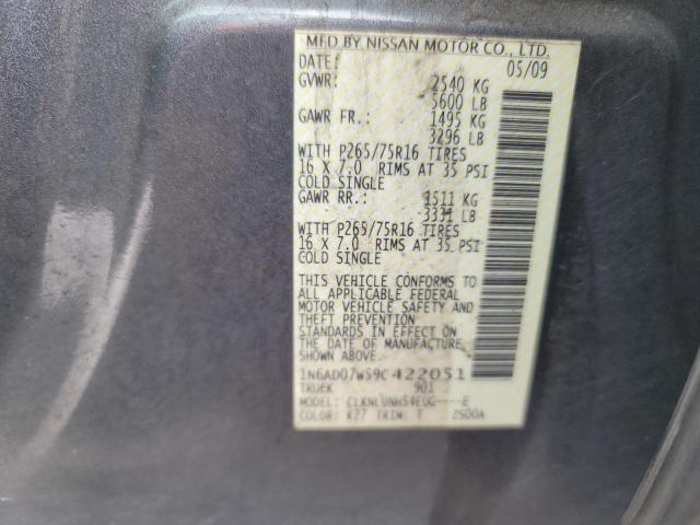 Photo 10 from auction – 2009 NISSAN FRONTIER C with VIN 1N6AD07W59C422051