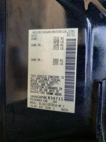 Photo 10 from auction – 2011 NISSAN MAXIMA S with VIN 1N4AA5APXBC834715