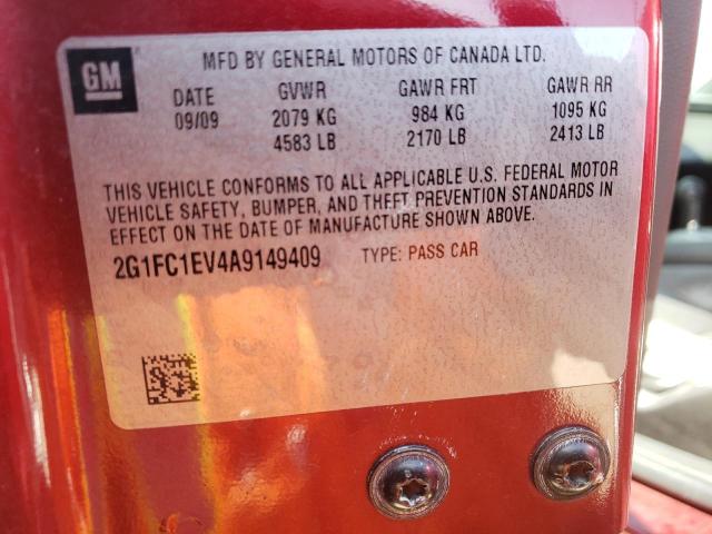 Photo 10 from auction – 2010 CHEVROLET CAMARO LT with VIN 2G1FC1EV4A9149409
