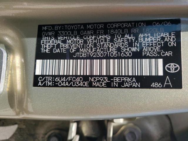 Photo 10 from auction – 2007 TOYOTA YARIS with VIN JTDBT923071051630