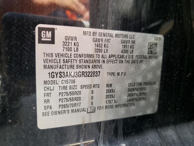 Photo 10 from auction – 2016 CADILLAC ESCALADE with VIN 1GYS3AKJ3GR322837
