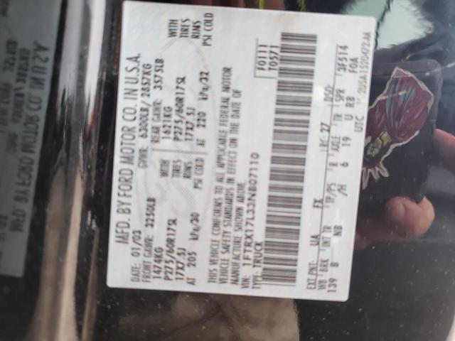 Foto 10 de la subasta – 2003 FORD F150 con VIN 1FTRX17L33NB07110