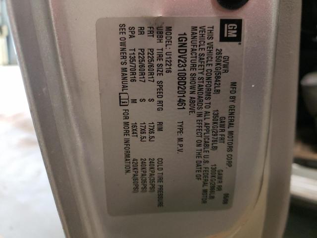 Photo 10 from auction – 2008 CHEVROLET UPLANDER L with VIN 1GNDV23108D201461