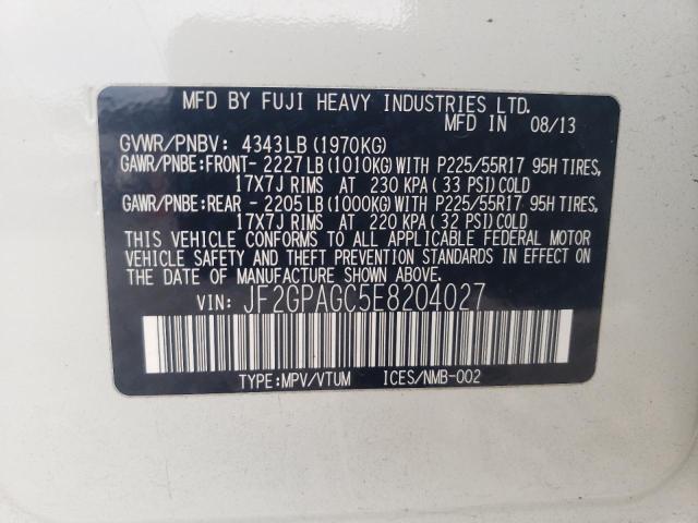Photo 10 from auction – 2014 SUBARU XV CROSSTR with VIN JF2GPAGC5E8204027