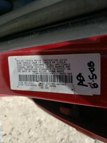 Photo 10 from auction – 2003 TOYOTA COROLLA CE with VIN JTDBR32E532014901