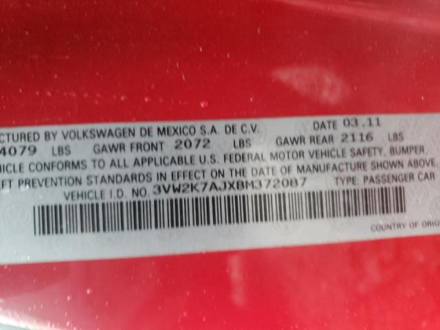 Photo 10 from auction – 2011 VOLKSWAGEN JETTA BASE with VIN 3VW2K7AJXBM372087