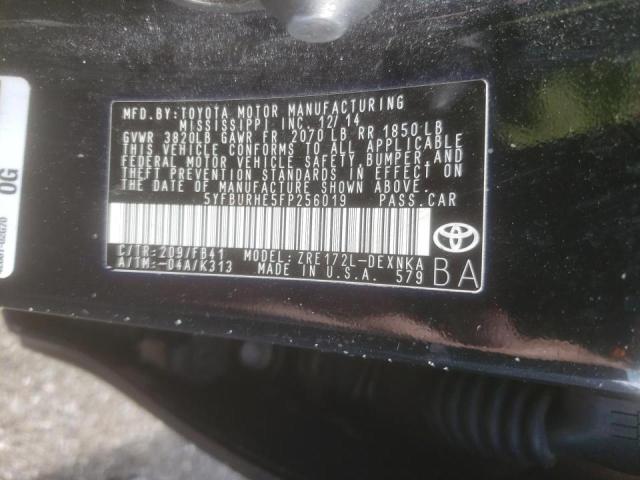 Photo 10 from auction – 2015 TOYOTA COROLLA L with VIN 5YFBURHE5FP256019