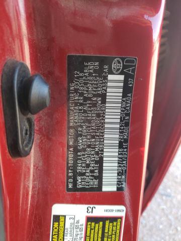 Photo 10 from auction – 2012 TOYOTA COROLLA BA with VIN 2T1BU4EE6CC822580