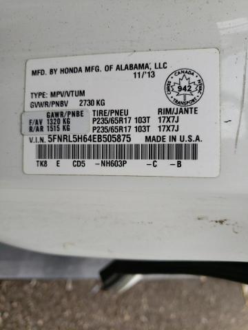 Photo 10 from auction – 2014 HONDA ODYSSEY EX with VIN 5FNRL5H64EB505875