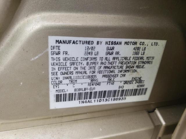 Photo 10 from auction – 2003 NISSAN ALTIMA BAS with VIN 1N4AL11D13C186935