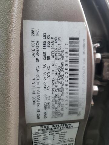 Photo 10 from auction – 2002 MITSUBISHI GALANT ES with VIN 4A3AA46GX2E054017