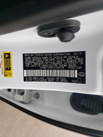 Photo 10 from auction – 2015 LEXUS ES 350 with VIN JTHBK1GG8F2166578