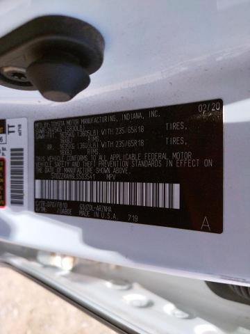 Photo 10 from auction – 2020 TOYOTA HIGHLANDER with VIN 5TDZZRAH6LS503541