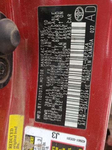 Photo 10 from auction – 2010 TOYOTA COROLLA BA with VIN 2T1BU4EE6AC415405