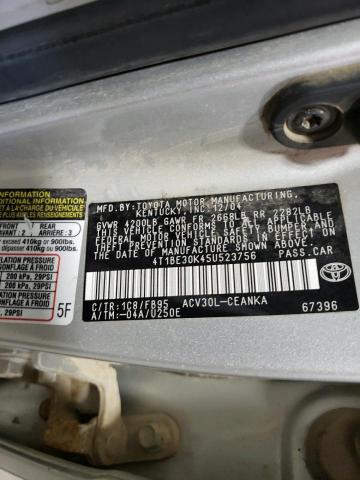 Photo 10 from auction – 2005 TOYOTA CAMRY LE with VIN 4T1BE30K45U523756