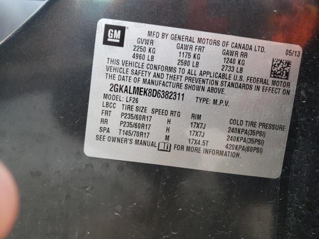 Photo 10 from auction – 2013 GMC TERRAIN SL with VIN 2GKALMEK8D6382311