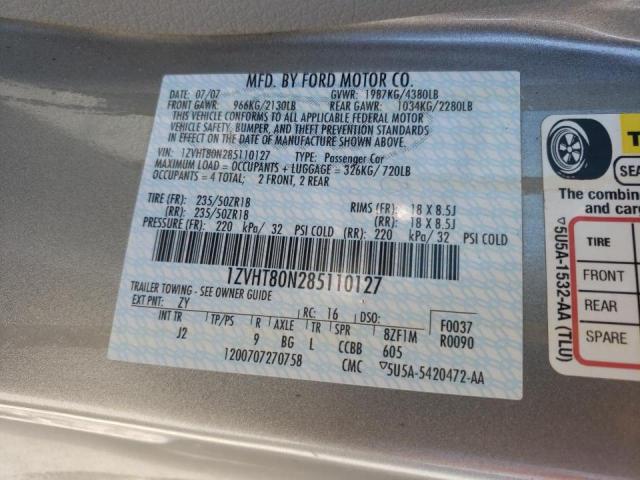 Photo 10 from auction – 2008 FORD MUSTANG with VIN 1ZVHT80N285110127