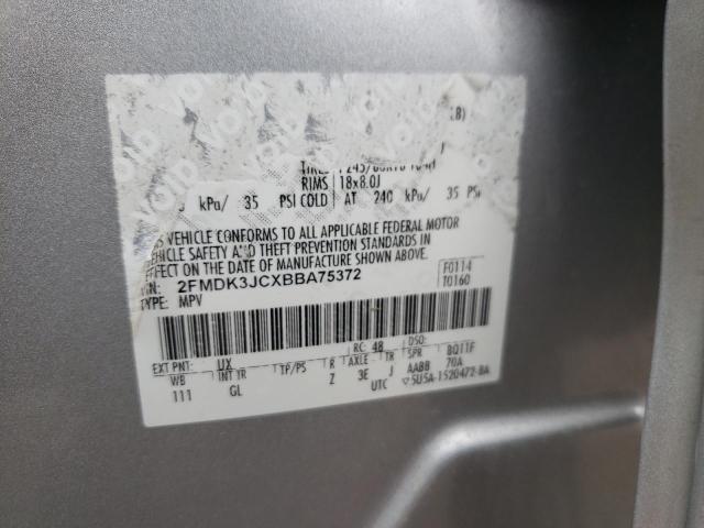Photo 10 from auction – 2011 FORD EDGE SEL with VIN 2FMDK3JCXBBA75372