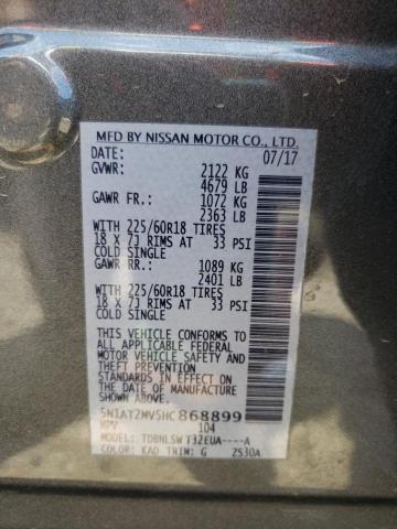 Photo 10 from auction – 2017 NISSAN ROGUE SV with VIN 5N1AT2MV5HC868899