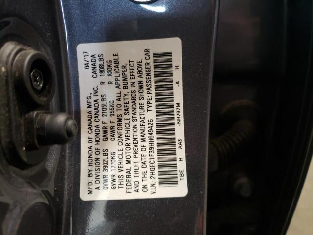Photo 10 from auction – 2017 HONDA CIVIC EX with VIN 2HGFC1F39HH649426