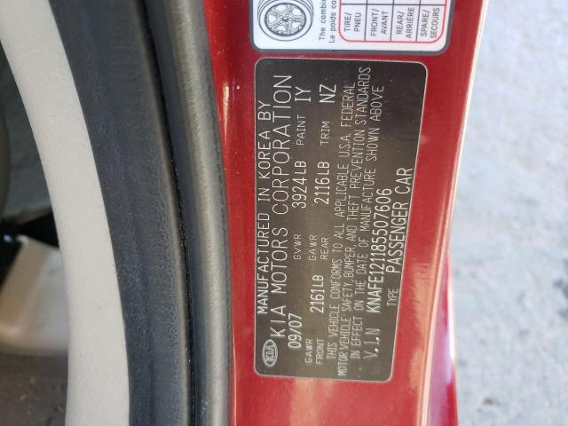 Photo 10 from auction – 2008 KIA SPECTRA EX with VIN KNAFE121185507606