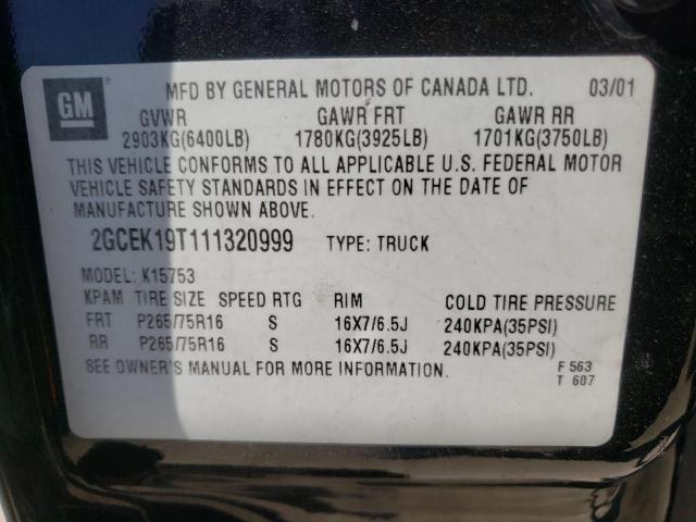 Photo 10 from auction – 2001 CHEVROLET SILVERADO with VIN 2GCEK19T111320999