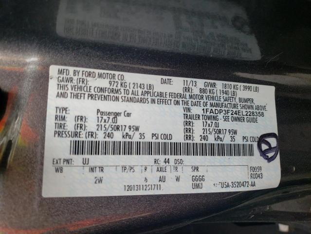 Photo 10 from auction – 2014 FORD FOCUS SE with VIN 1FADP3F24EL228358