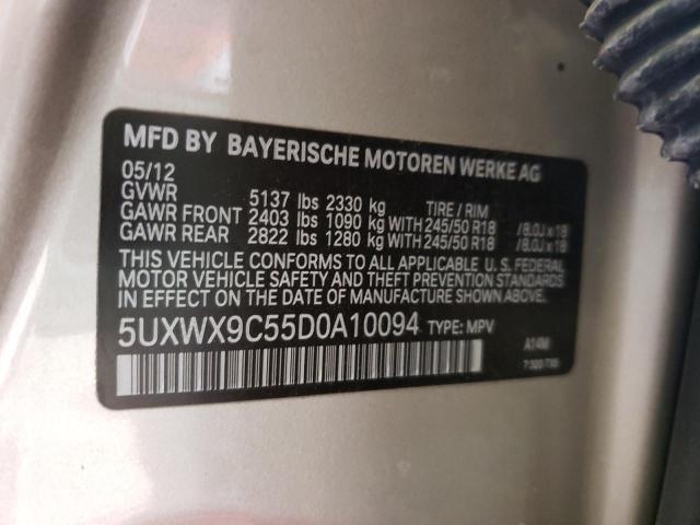 Photo 10 from auction – 2013 BMW X3 XDRIVE2 with VIN 5UXWX9C55D0A10094