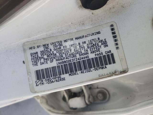 Photo 10 from auction – 1996 TOYOTA COROLLA with VIN 1NXBB02E3TZ424440