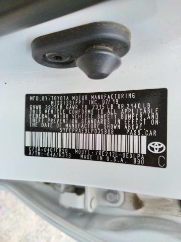 Photo 10 from auction – 2020 TOYOTA COROLLA LE with VIN 5YFEPRAE9LP035808