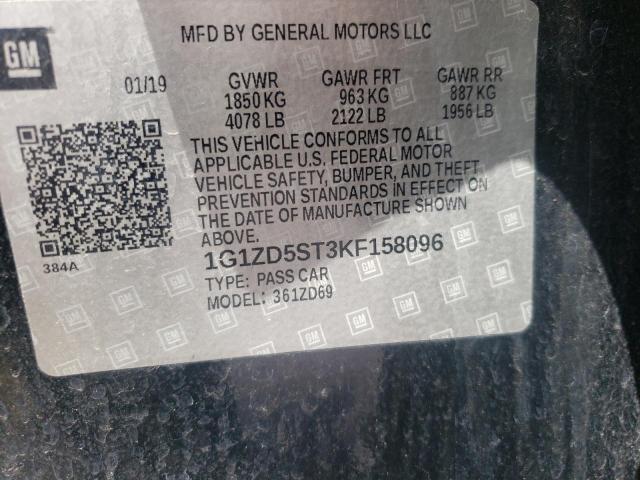 Photo 10 from auction – 2019 CHEVROLET MALIBU LT with VIN 1G1ZD5ST3KF158096