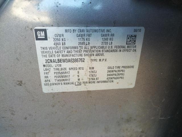 Photo 10 from auction – 2010 CHEVROLET EQUINOX LS with VIN 2CNALBEW3A6386762
