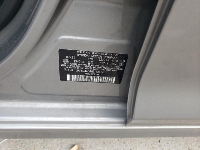 Photo 10 from auction – 2021 HYUNDAI ACCENT SE with VIN 3KPC24A68ME153174