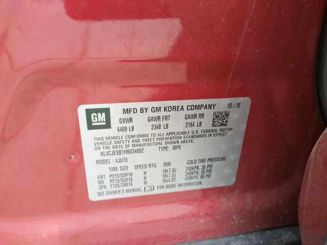 Photo 10 from auction – 2017 BUICK ENCORE PRE with VIN KL4CJESB1HB034092