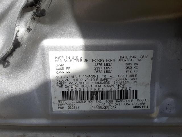 Photo 10 from auction – 2012 MITSUBISHI GALANT FE with VIN 4A32B2FF0CE020232
