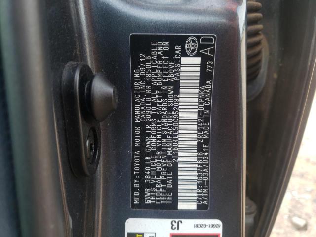 Photo 10 from auction – 2013 TOYOTA COROLLA BA with VIN 2T1BU4EE5DC952092