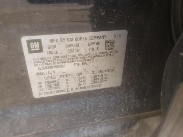 Photo 10 from auction – 2015 CHEVROLET TRAX LS with VIN KL7CJKSB9FB065864